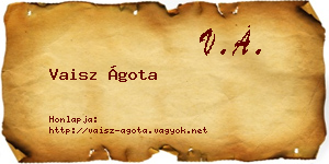 Vaisz Ágota névjegykártya